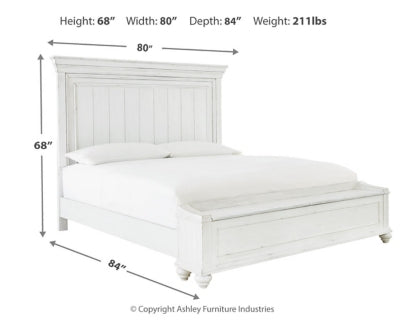 Kanwyn King Panel Bed with Storage Bench