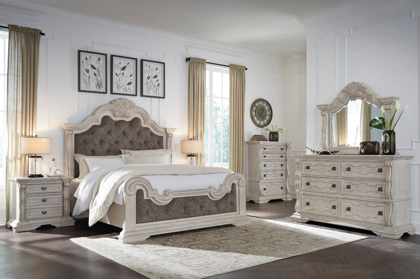 Andonhall Queen Upholstered Panel Bed