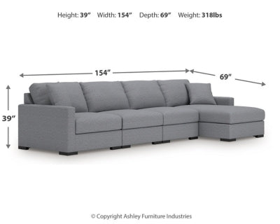 Omaha by Ashley 4-Piece Sectional with Chaise