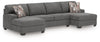 Newellen 3-Piece Sectional with Double Chaise