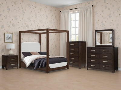 Breckington Queen Upholstered Canopy Bed