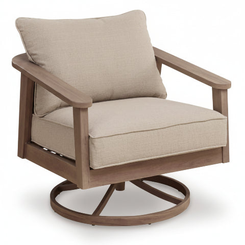 Francis Beach Outdoor Swivel Lounge with Cushion