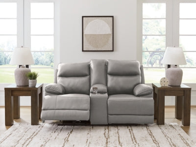VonRyan Power Reclining Loveseat with Console